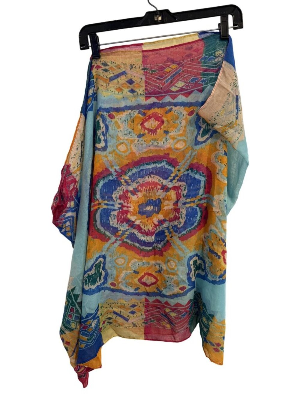 Mobus Continuous Loop Infinity Scarf Multicolor Geometric Medallion Lightweight